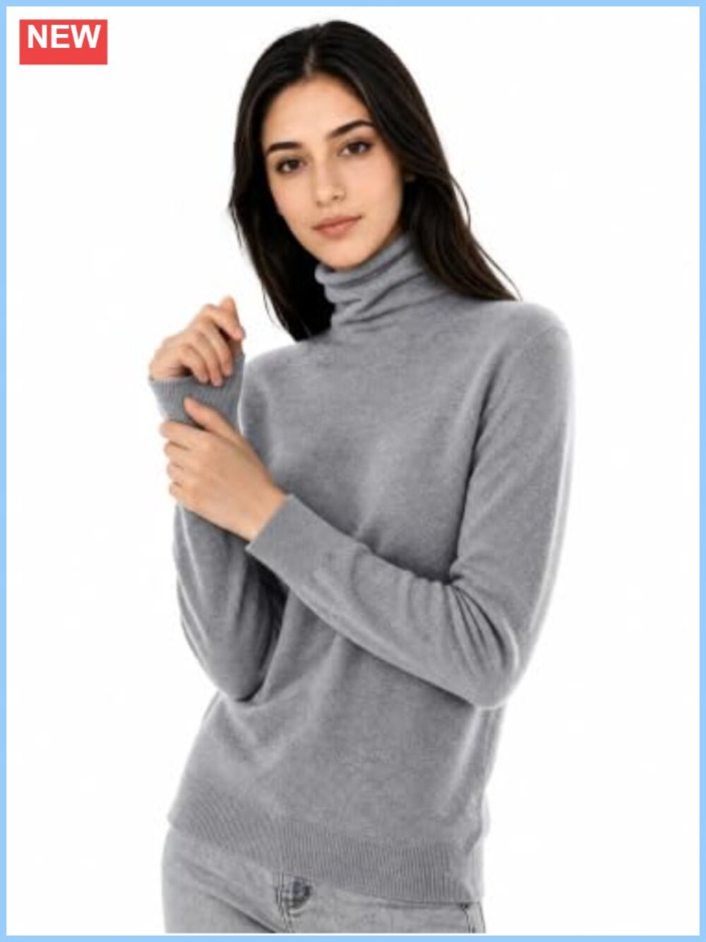 100% Pure Cashmere Turtleneck Sweater Long Sleeve Pullover